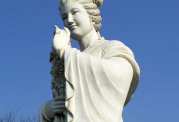 宜宾十二花神之三月桃花息夫人汉白玉精美美女雕像