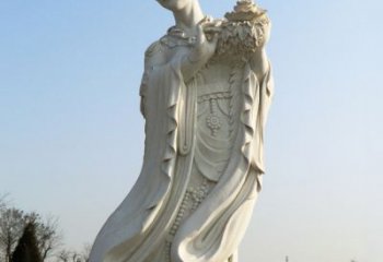 宜宾古典美女雕塑——十二花神之四月牡丹杨玉环汉白玉