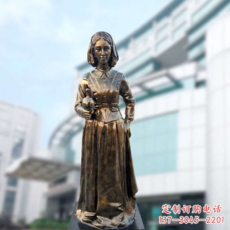 宜宾现代护理教育奠基人南丁格尔玻璃钢仿铜雕像