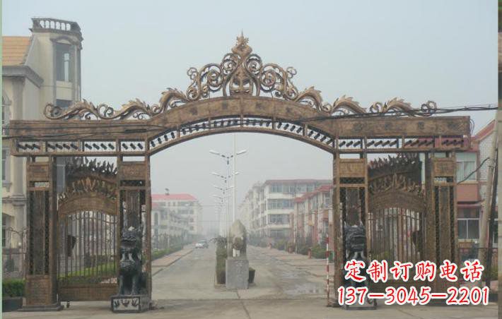 宜宾小区不锈钢门口牌坊雕塑