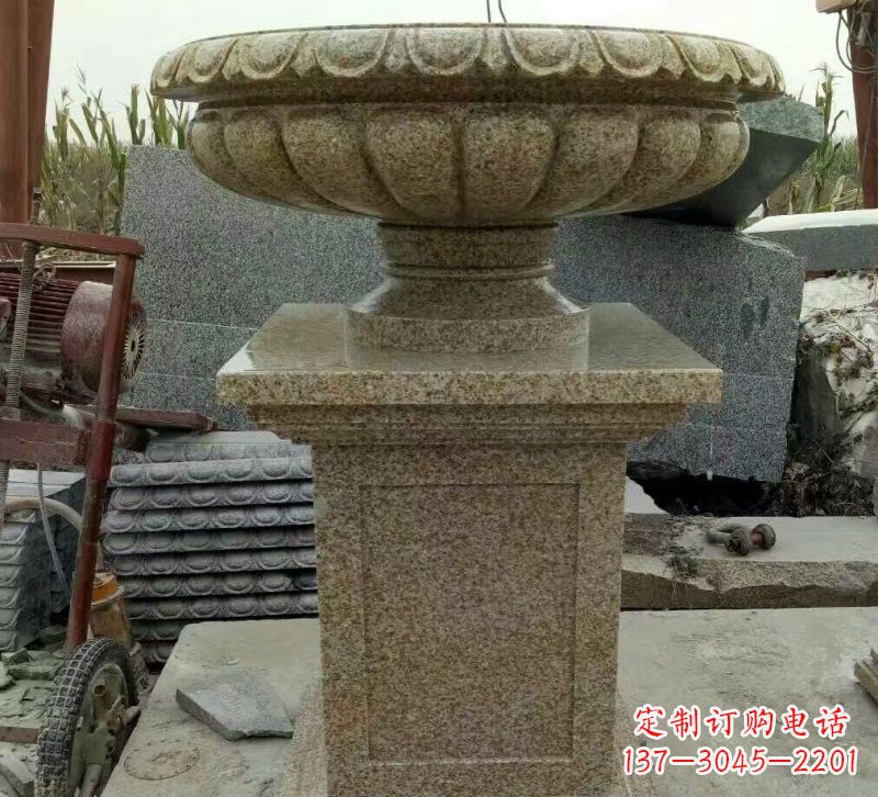 宜宾小区花岗岩花盆雕塑