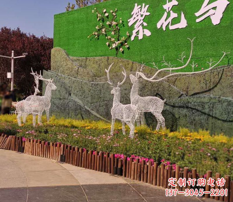宜宾小区景观不锈钢梅花鹿