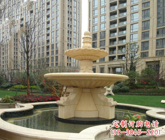 宜宾小区景观大理石喷泉石雕 (8)
