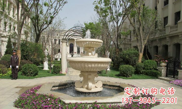 宜宾小区景观大理石喷泉石雕 (7)