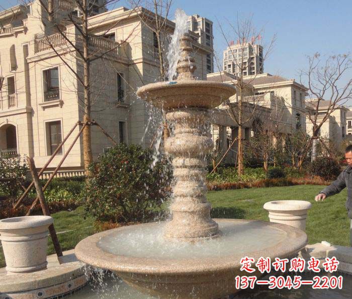 宜宾小区景观多层喷泉石雕 (2)