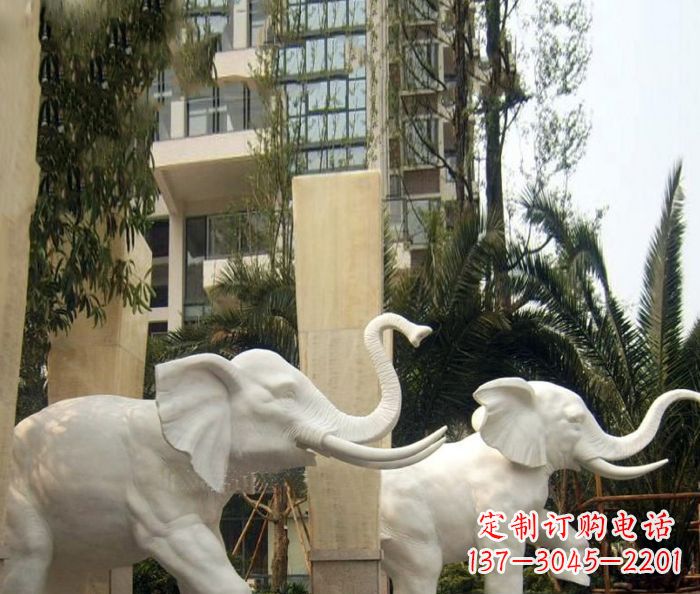 宜宾小区景观汉白玉大象石雕