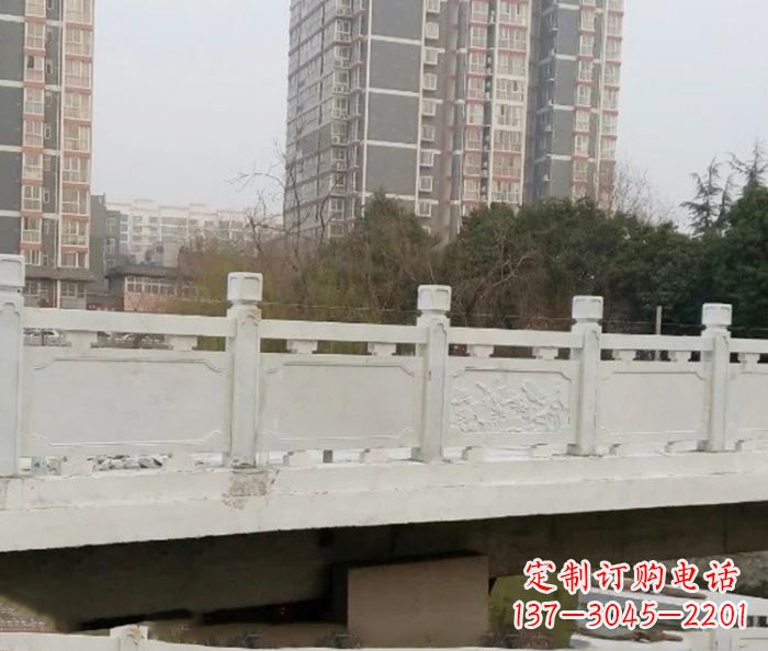 宜宾小区景观汉白玉石雕栏板 (2)