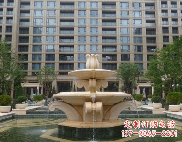 宜宾小区景观晚霞红喷泉石雕 (2)