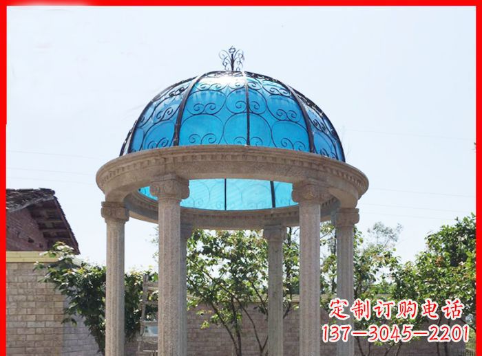 宜宾小区欧式圆顶凉亭石雕_2