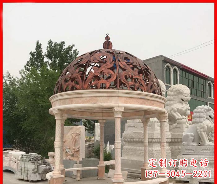 宜宾小区欧式圆顶凉亭石雕_1