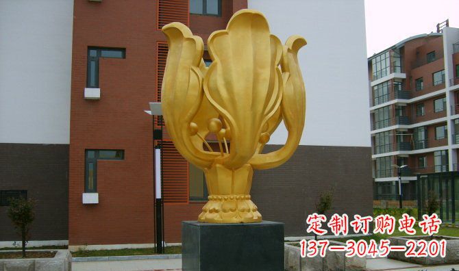 宜宾校园不锈钢紫荆花雕塑