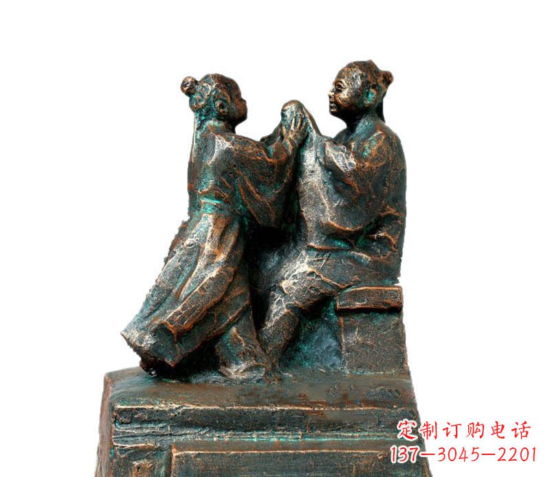 宜宾校园古代孔融让梨人物铜雕