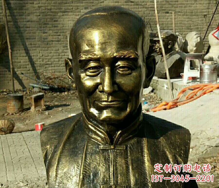 宜宾校园名人叶圣陶胸像铜雕