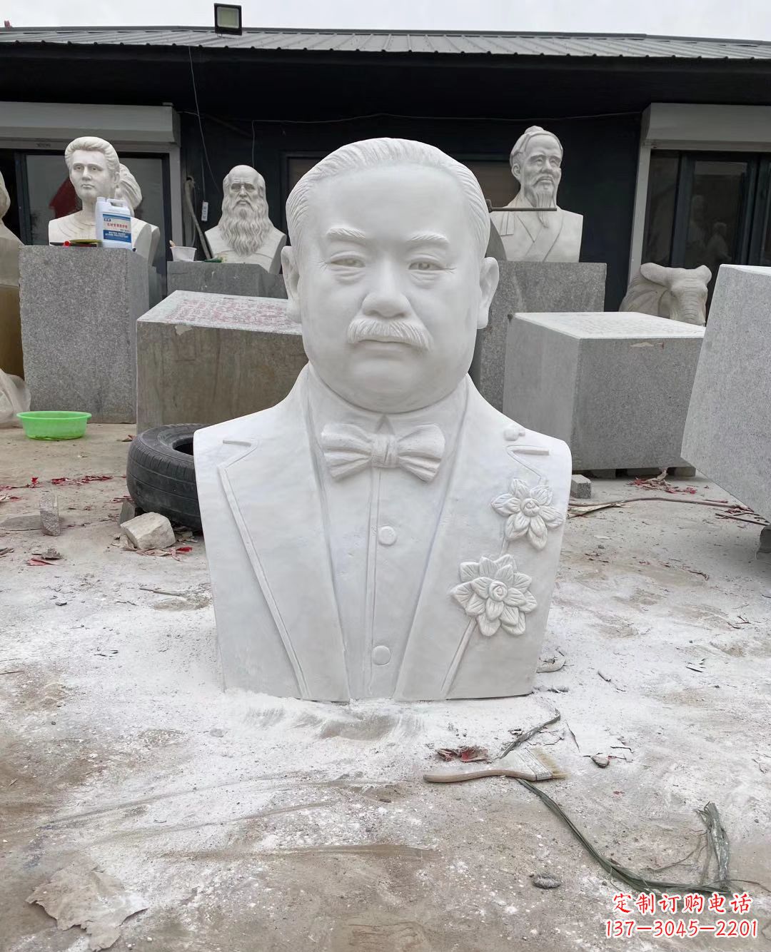 宜宾校园名人詹天佑头像石雕