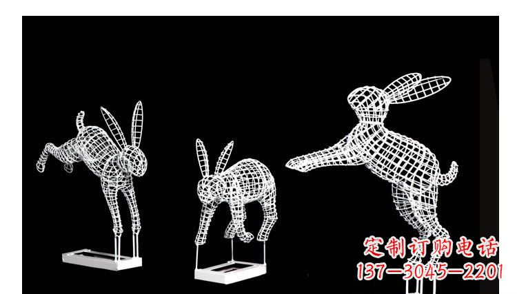 宜宾休闲不锈钢镂空兔子雕塑