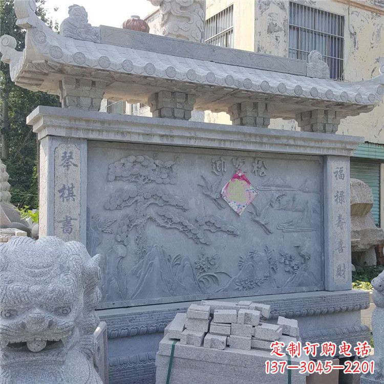 宜宾迎客松石雕影壁墙