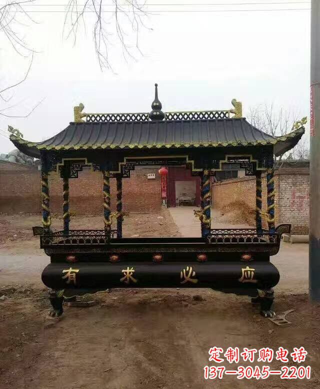 宜宾有求必应方形香炉铜雕
