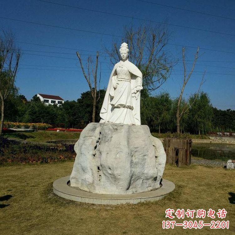 宜宾虞姬石雕塑-公园历史名人楚汉时期美女雕像