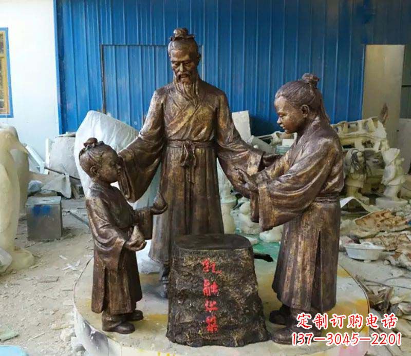 宜宾寓言故事孔融让梨人物铜雕