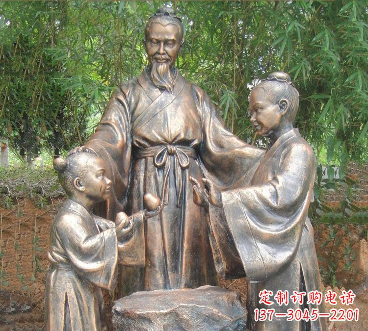 宜宾寓言故事铜雕_孔融让梨