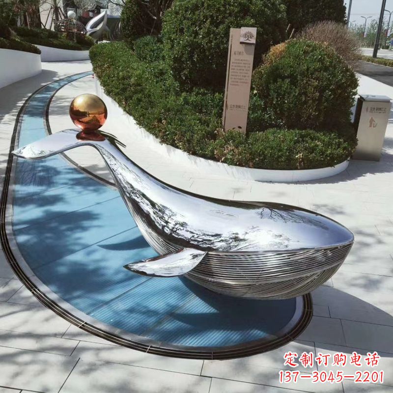 宜宾园林不锈钢海豚景观摆件