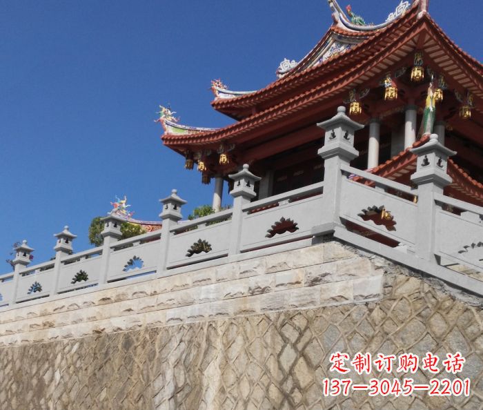 宜宾园林景观大理石镂空莲花石栏板