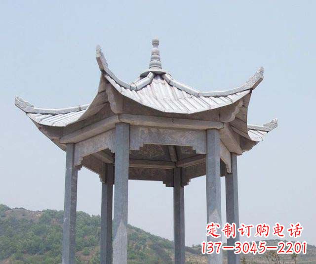 宜宾园林景观单层石雕凉亭 (2)
