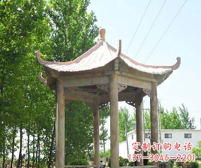 宜宾园林景观单层石雕凉亭