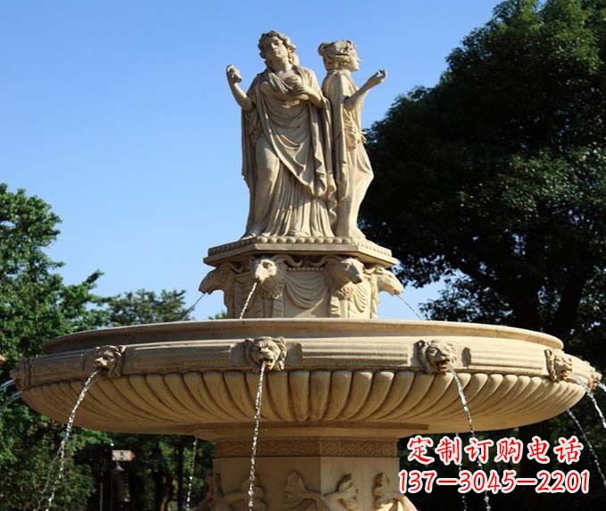 宜宾园林景观西方人物喷泉石雕
