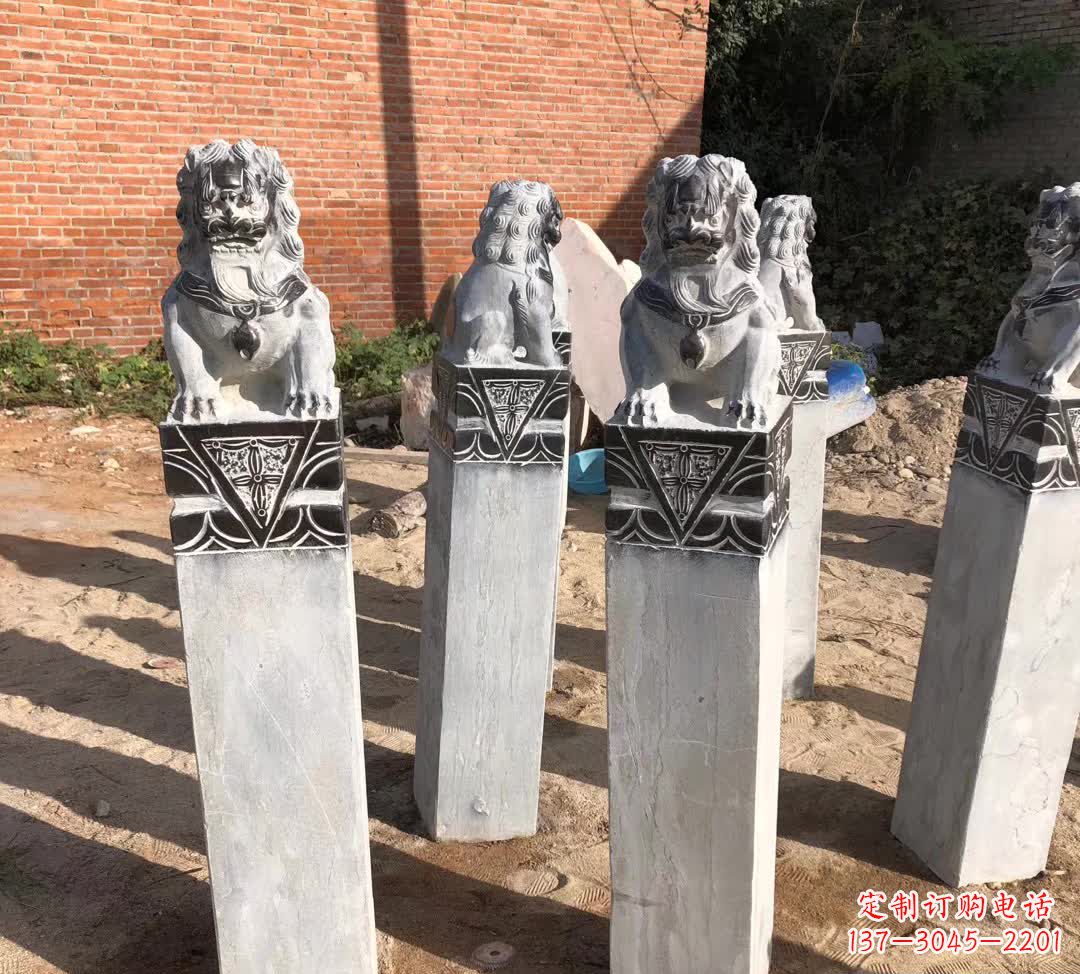 宜宾园林石雕狮子拴马桩