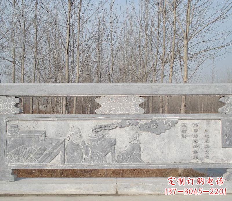 宜宾园林石浮雕栏板景观石雕 (3)