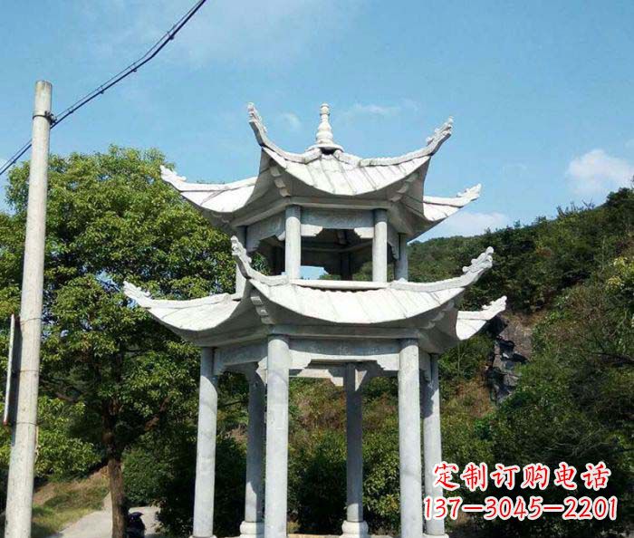 宜宾园林双层凉亭石雕