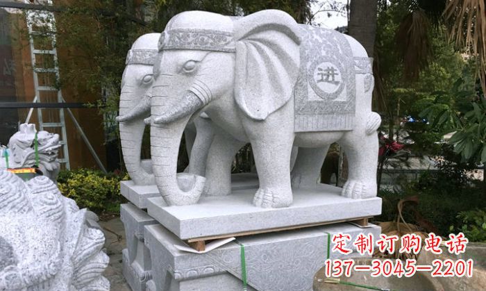 宜宾招财进宝大理石门口大象雕塑