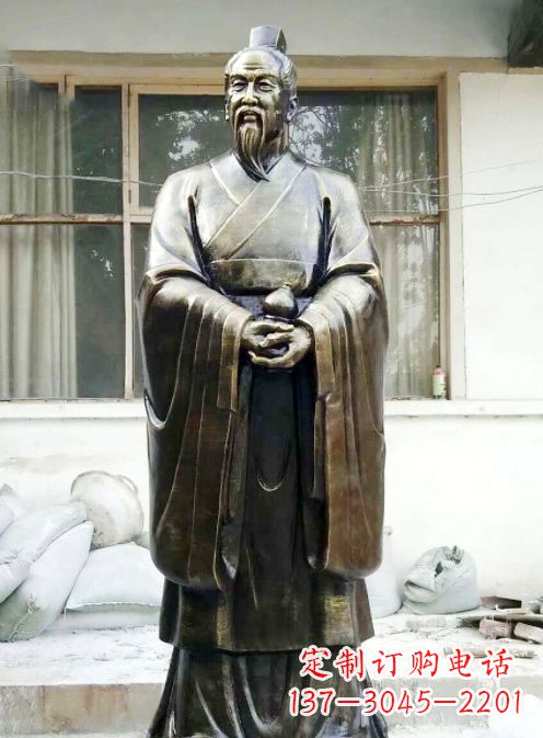 宜宾中国古代名医扁鹊铸铜雕像半身像