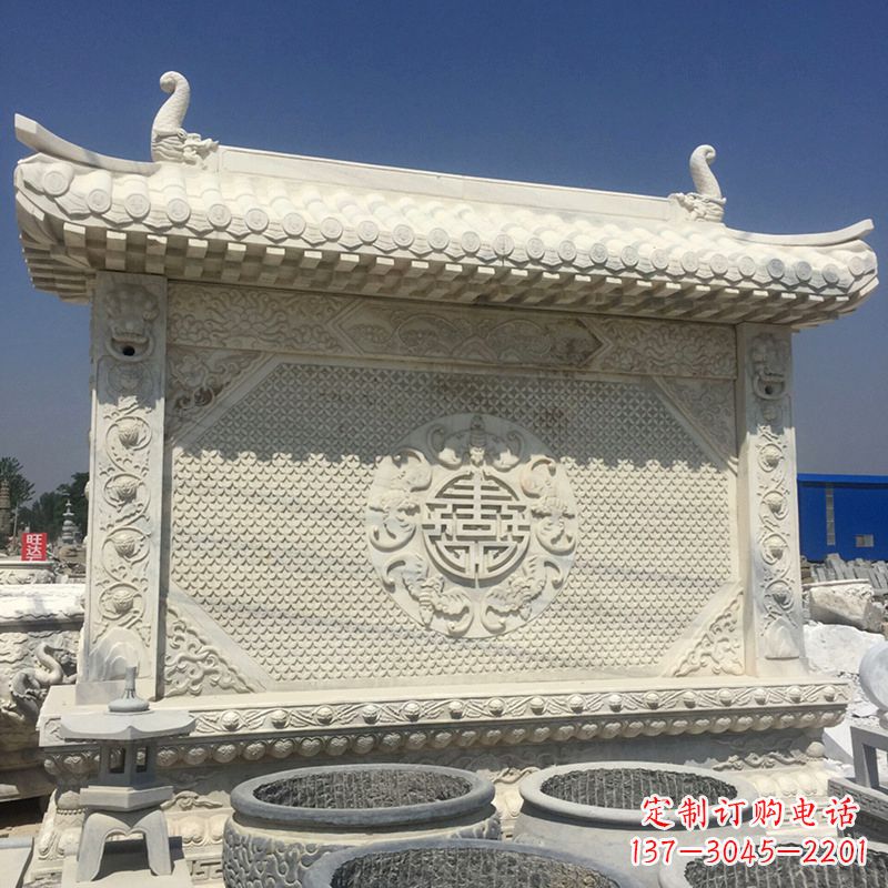 宜宾中式庭院影壁石雕-中国古建大门萧墙