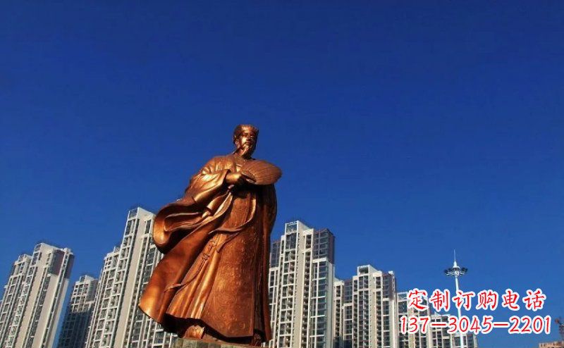 宜宾诸葛亮古代名人铜雕 (2)