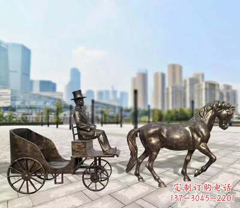 宜宾铸铜广场马车雕塑