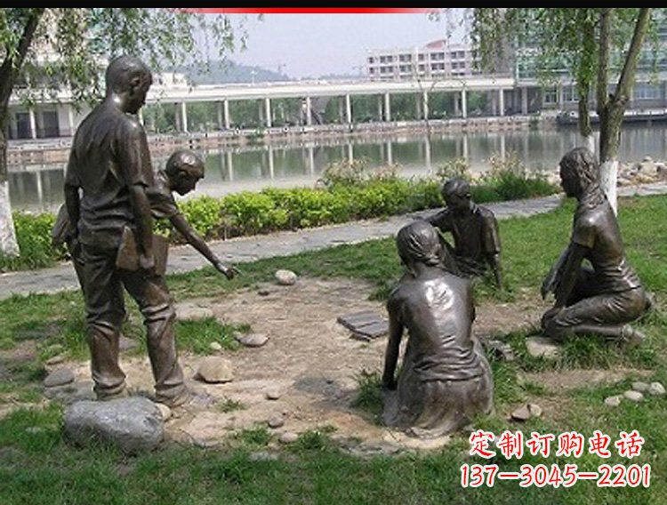 宜宾铸铜老师和学生雕塑