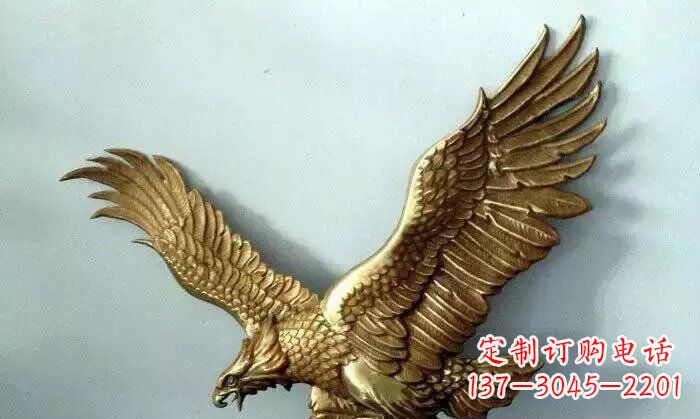宜宾铸铜老鹰企业动物铜雕 (2)