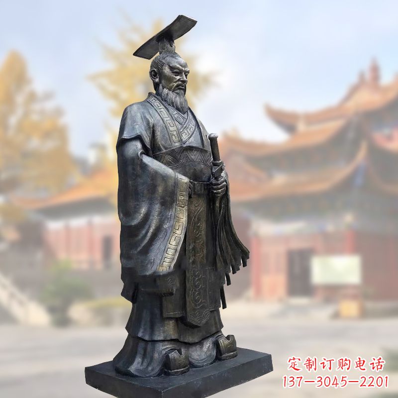 宜宾铸铜秦始皇铜雕塑像
