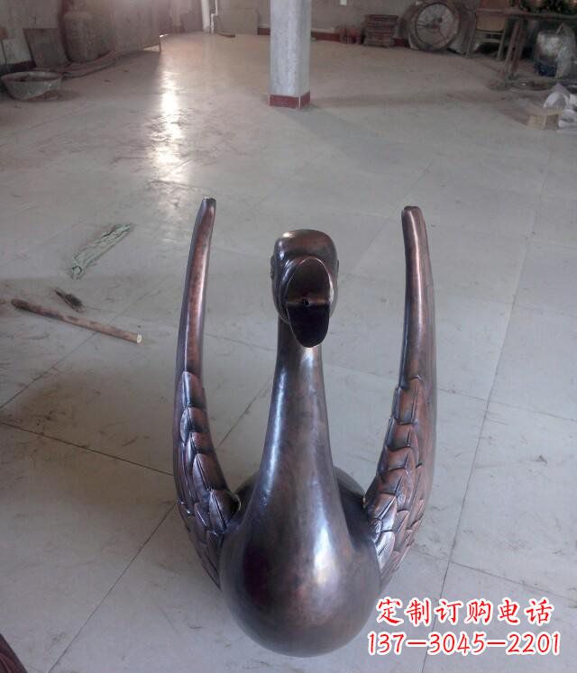 宜宾铸铜天鹅公园动物铜雕