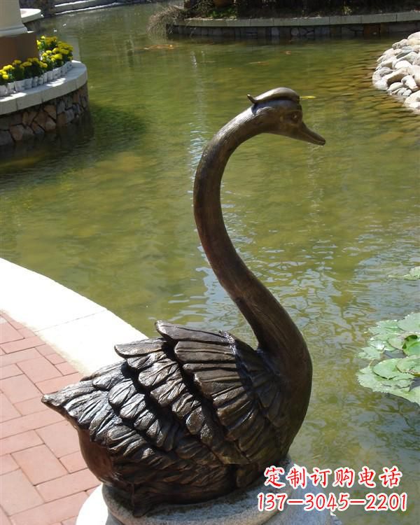 宜宾铸铜天鹅喷泉雕塑 (2)