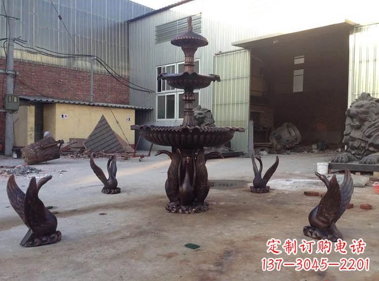 宜宾铸铜天鹅喷泉雕塑