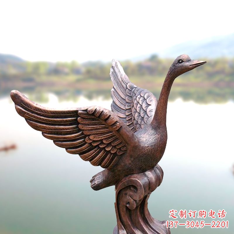 宜宾铸铜天鹅景观摆件