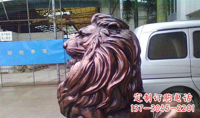 宜宾紫铜西洋狮子铜雕 (2)