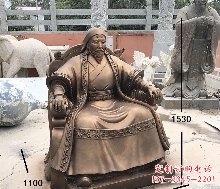 宜宾坐式成吉思汗铜雕 (2)
